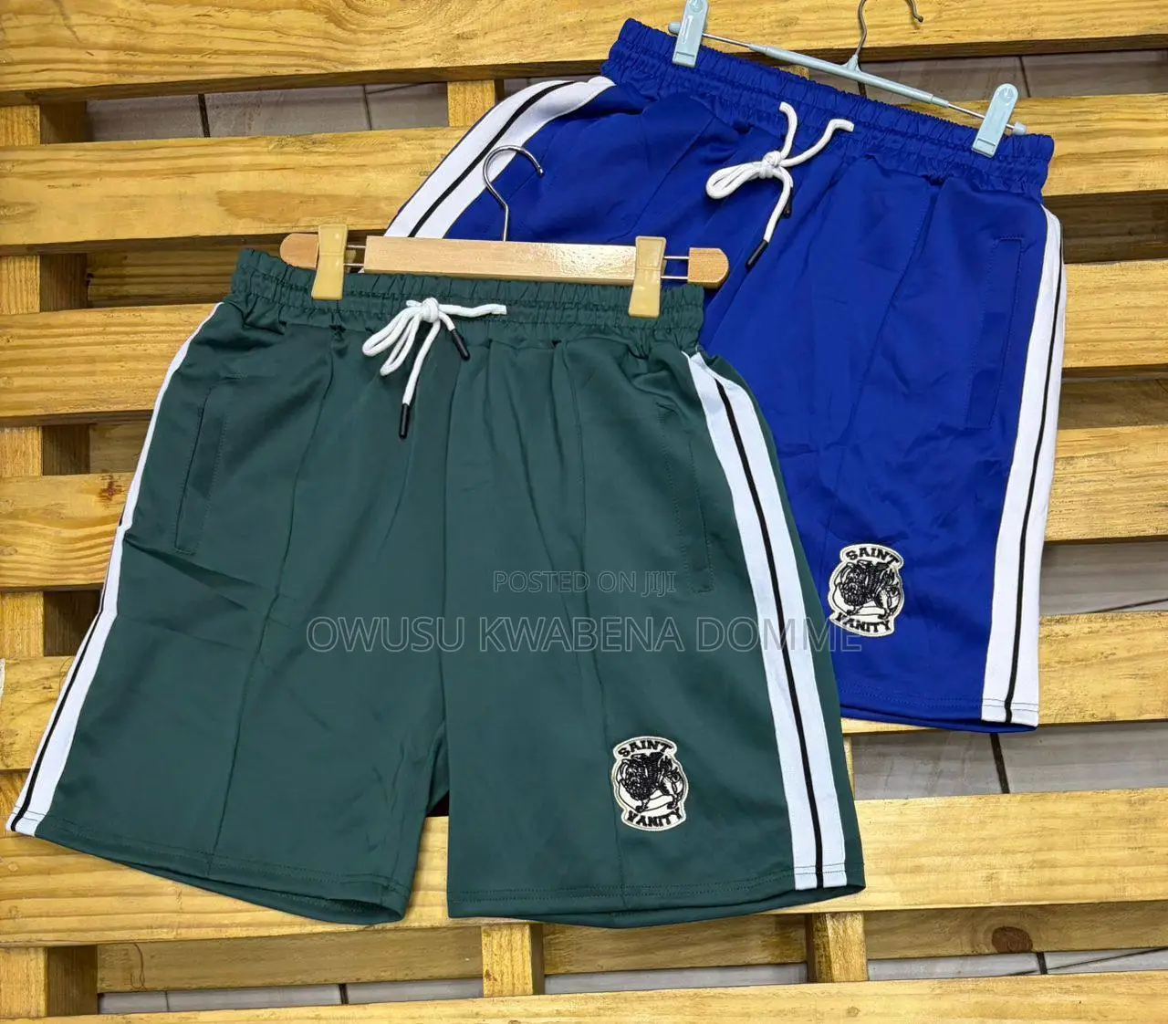 Green and Blue Jogging Shorts Available for Sale