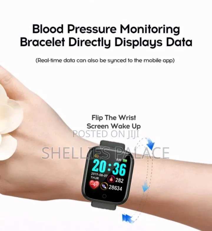 Y68 Smart Watch Heart Rate Blood Pressure Blood Oxygen