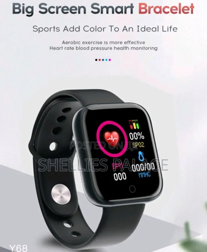 Y68 Smart Watch Heart Rate Blood Pressure Blood Oxygen