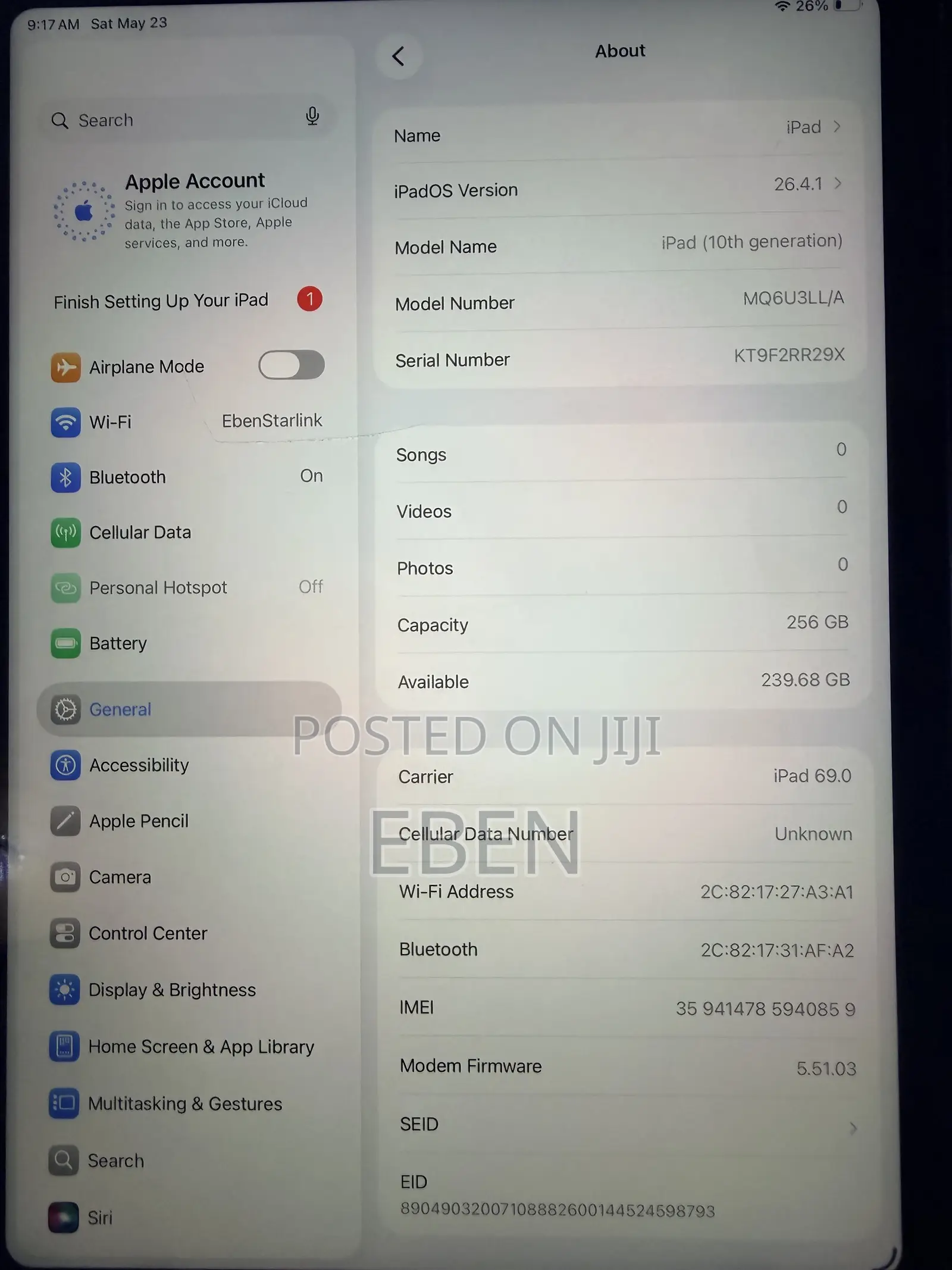 Apple iPad (2022) 256 GB Blue