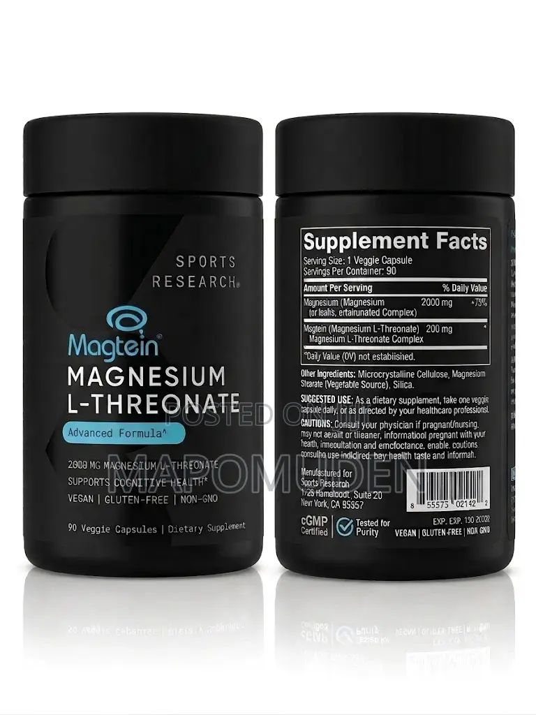 Sports Research Magnesium L-Threonate- 90 Caps
