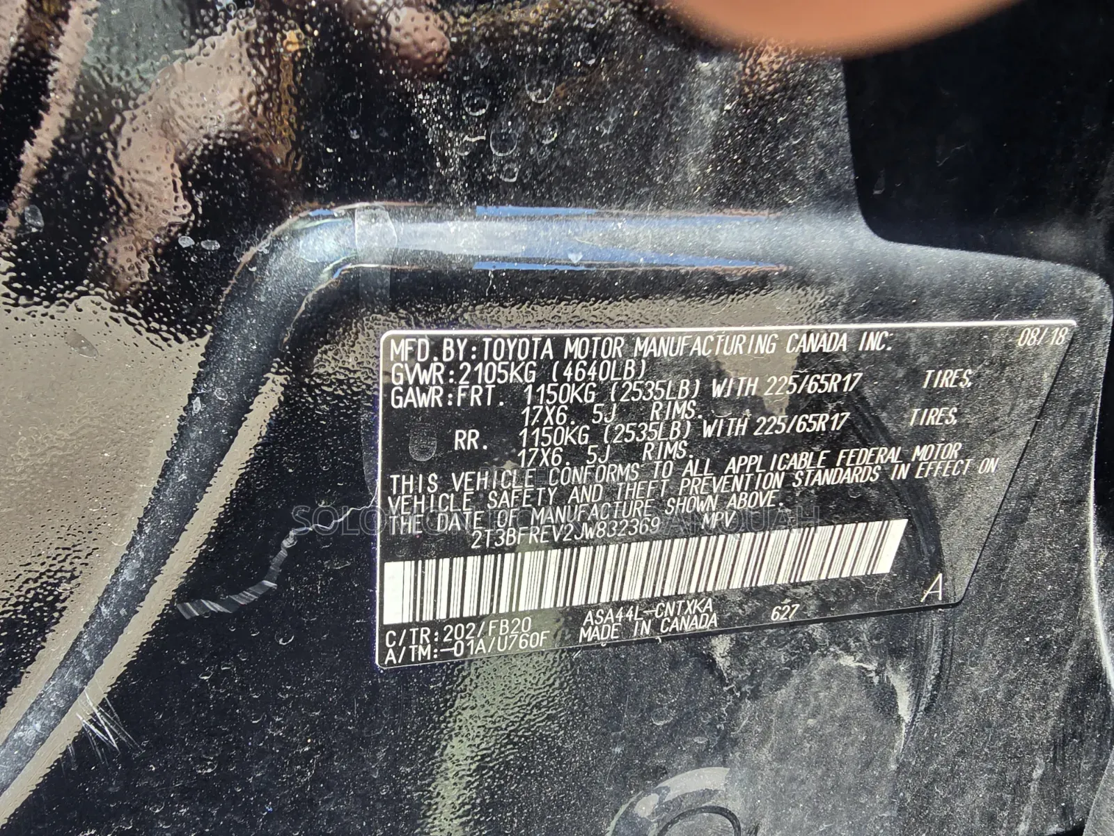 Toyota RAV4 LE 4dr SUV AWD (2.5L 4cyl 6A) 2018 Black