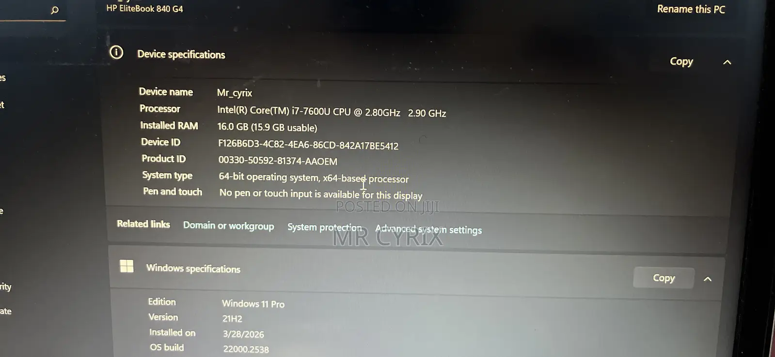 Laptop HP EliteBook 840 G4 16GB Intel Core i7 HDD+SSD 512GB