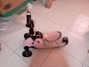 Kids 5-in-1 Adjustable Scooter With Seat Led Wheels – Blue and Pink