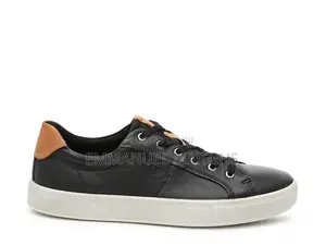Ecco - Sleek Black Leather Sneakers