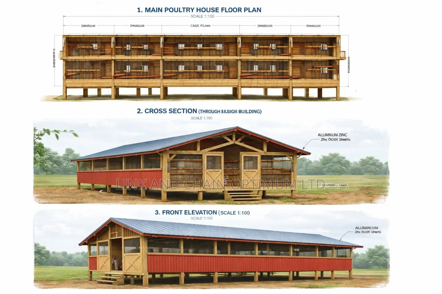 Large Wooden Chicken Coop With Secure Run – Weather-resistant Poultry.