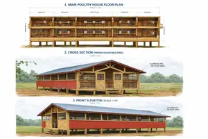 Large Wooden Chicken Coop With Secure Run – Weather-resistant Poultry.