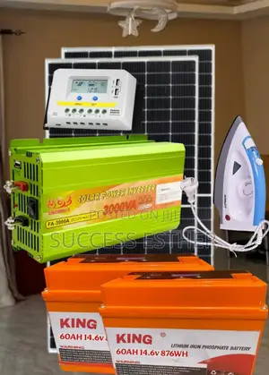 Complete 120ah Lithium Solar Generator 24v 3,000watts Inverter + Iron