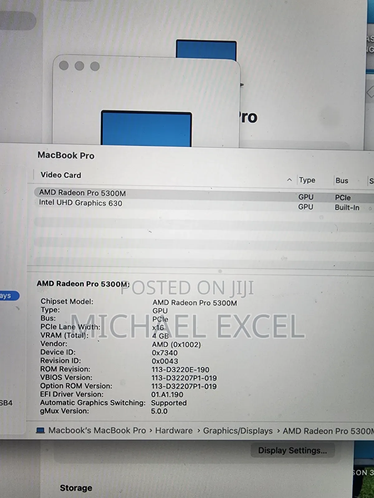 Laptop Apple MacBook Pro 2019 16GB Intel Core i7 SSD 512GB