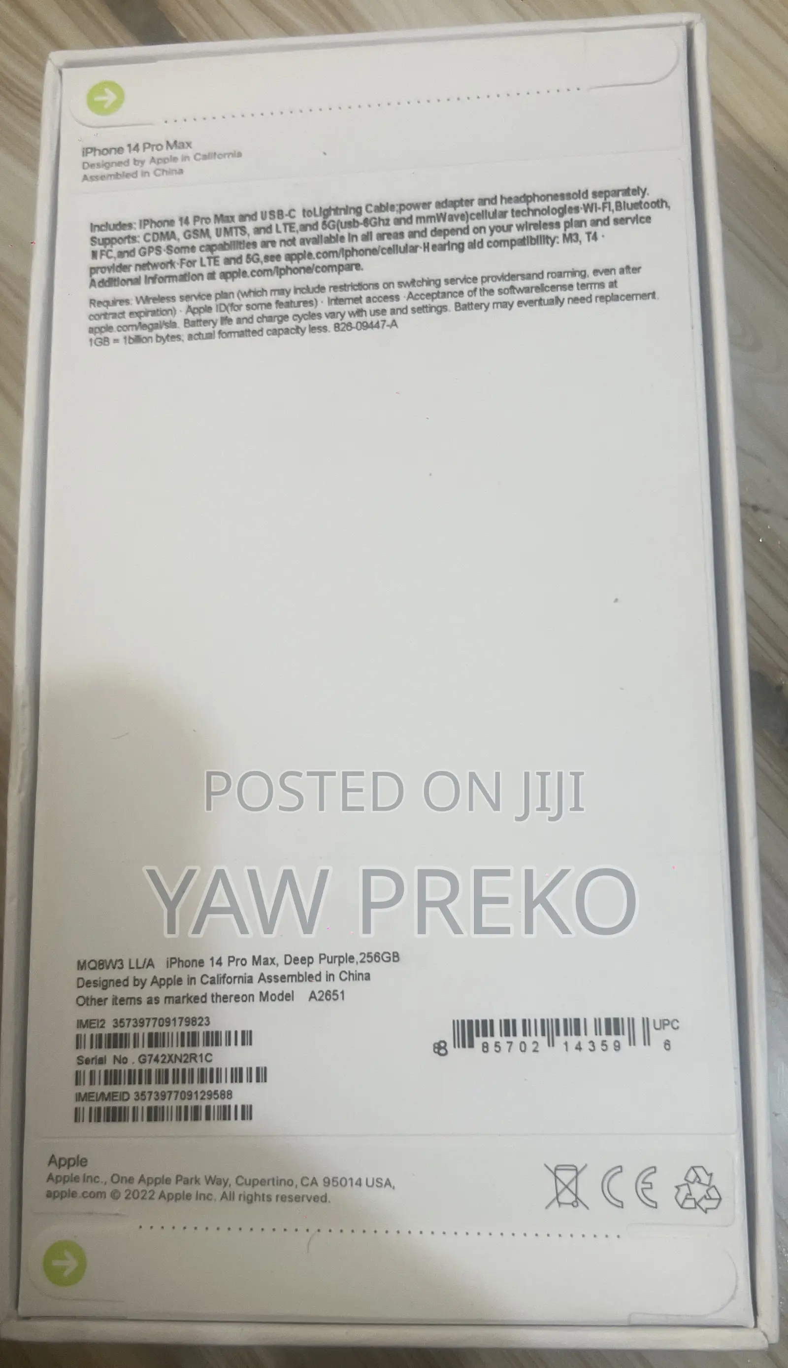 New Apple iPhone 14 Pro Max 256 GB Purple
