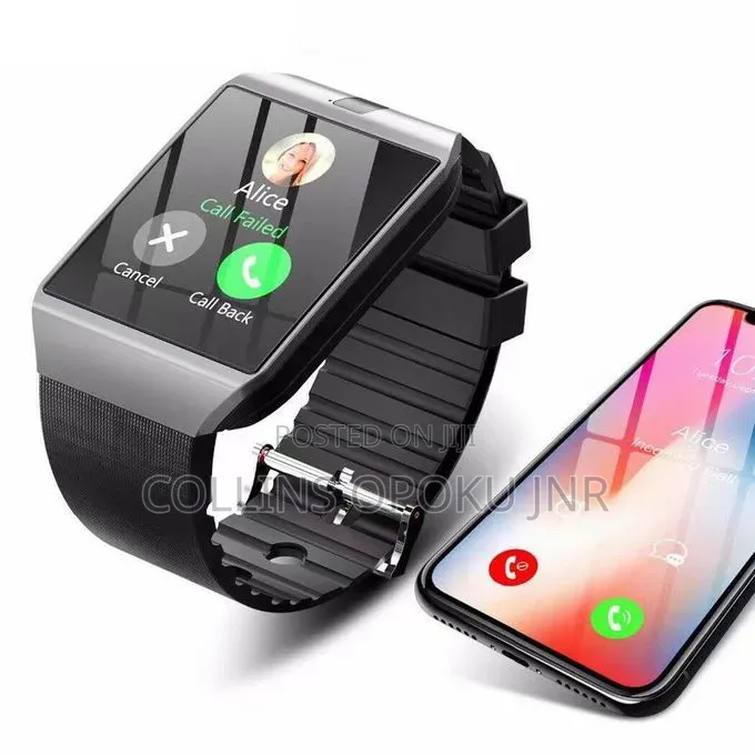Smart Watch Touchscreen, Camera, Sim Memory Card Support (Silver)