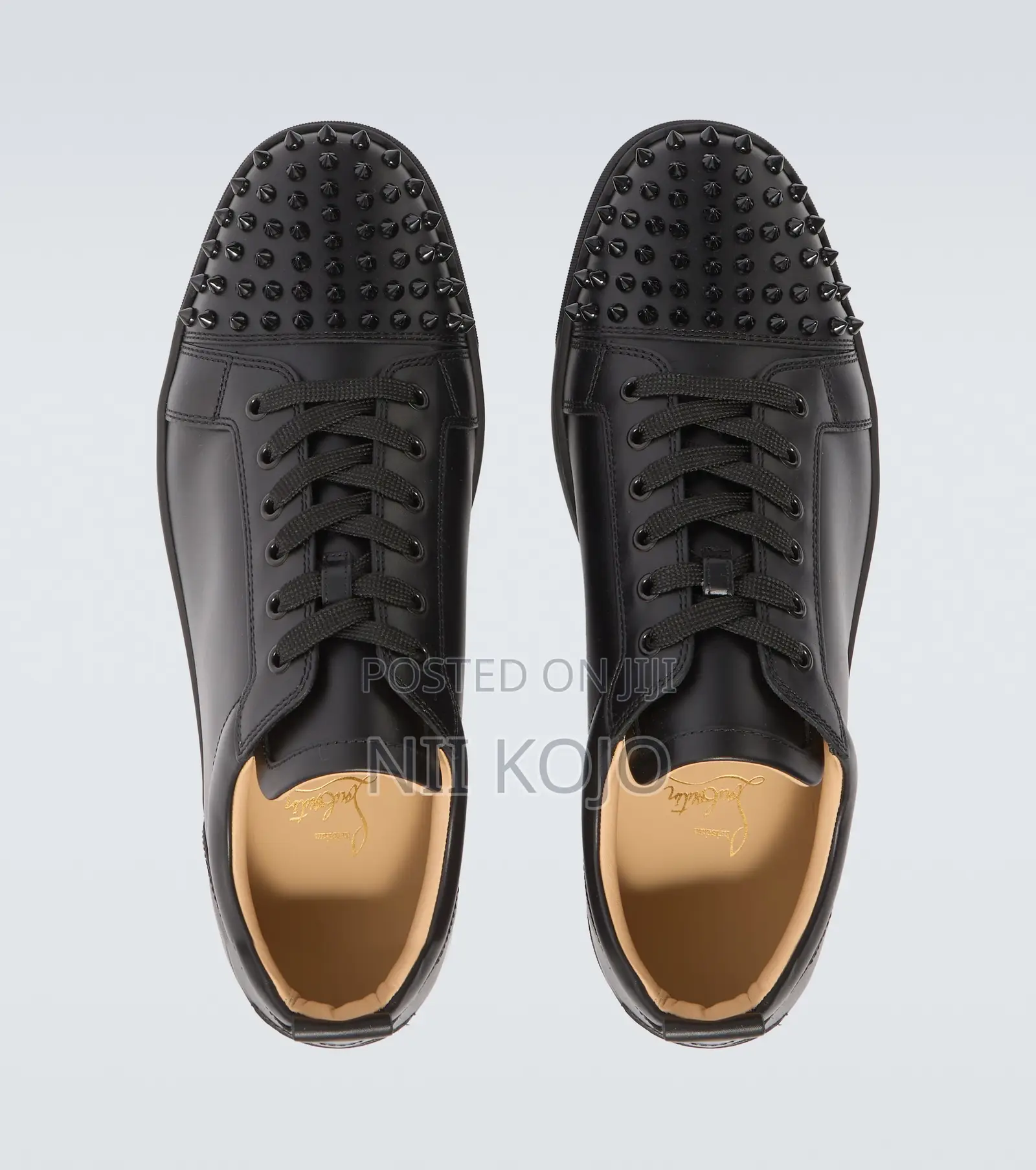 Christian Lb Louis Junior Spikes Leather Sneakers