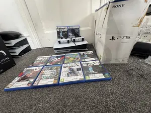 Playstation 5 Slim Cd + 2 Controllers Uk Used + 1 Free Game Cd