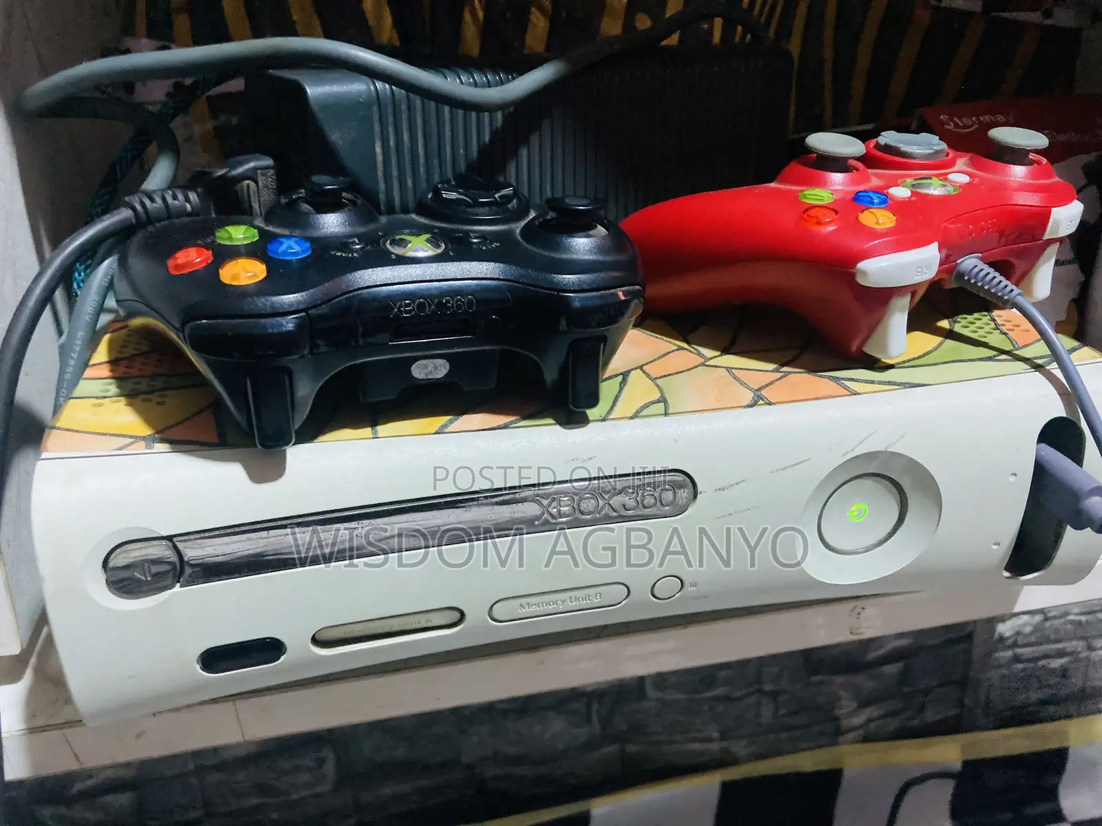 Xbox 360 With Two Controllers and 5 Video Games for Sale