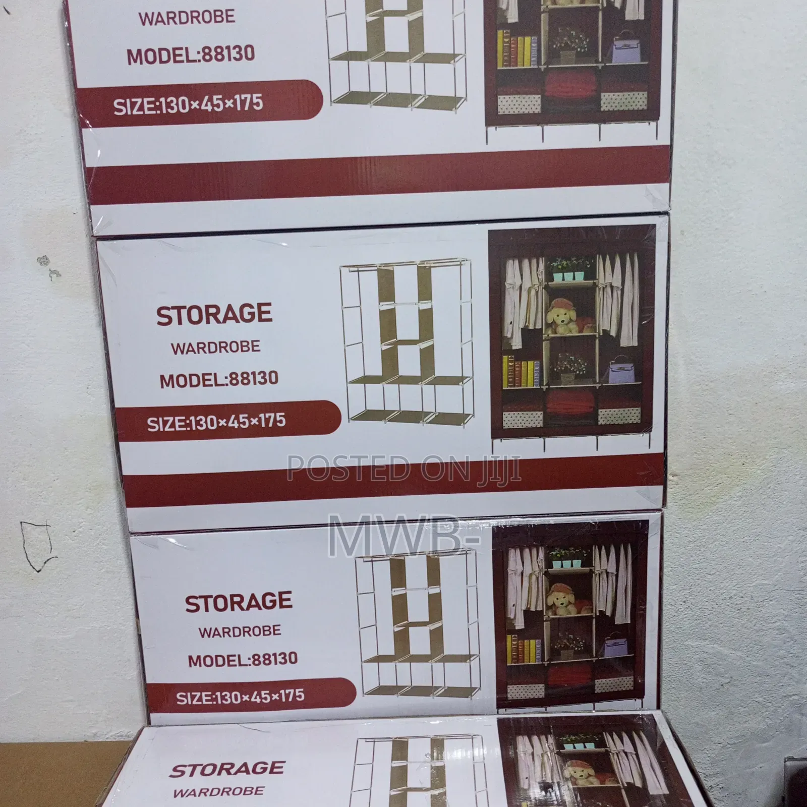 8 Section Fabric Wardrobe