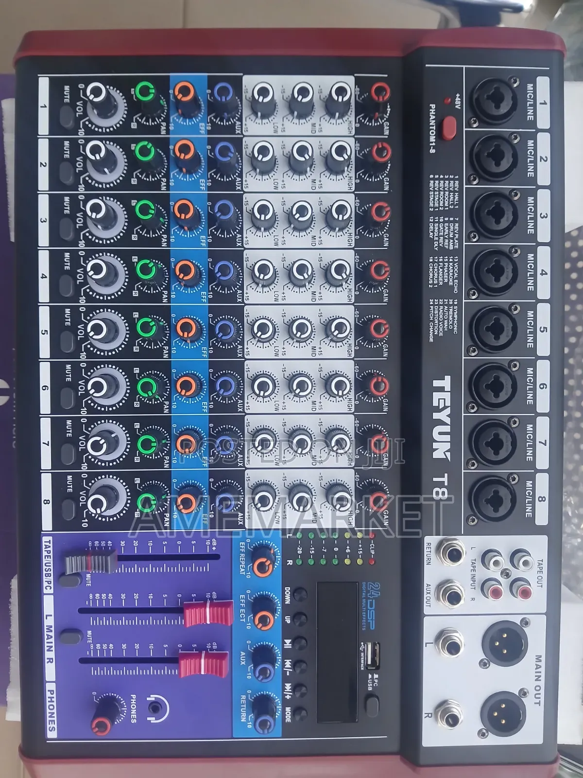 T8 Professional 8 Channel Power Mixer With Usb Bluetooth