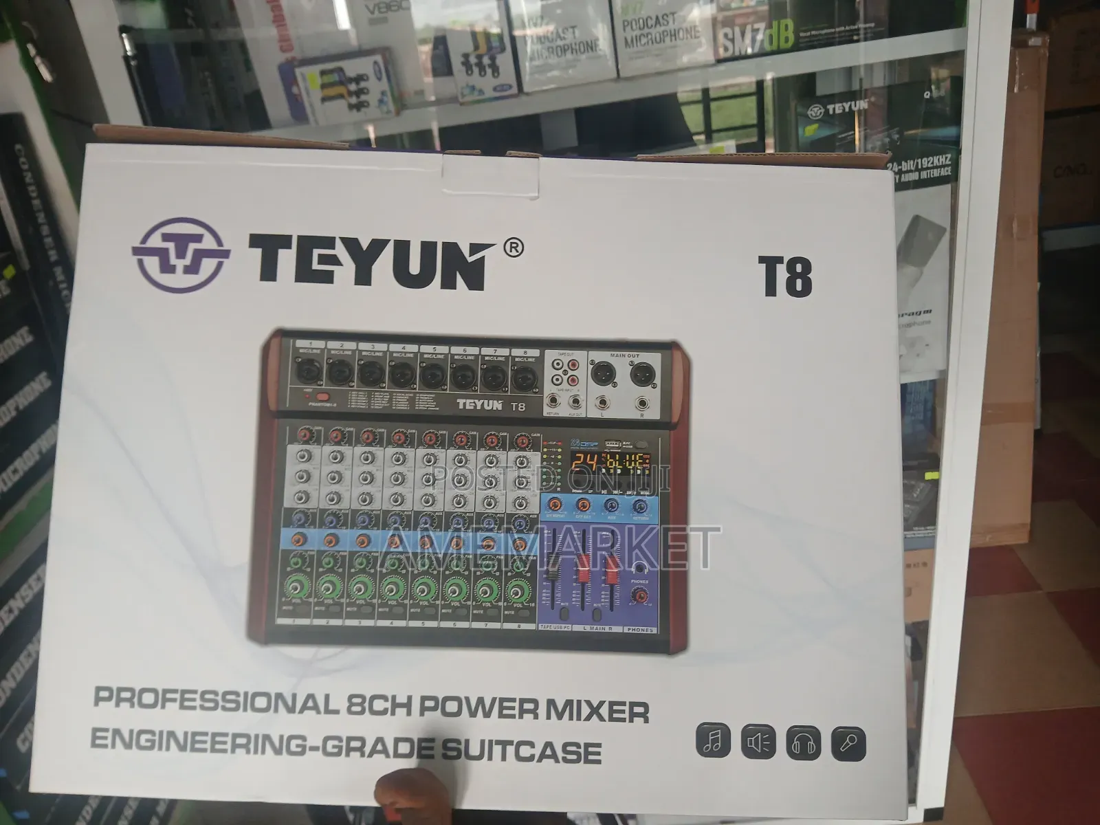 T8 Professional 8 Channel Power Mixer With Usb Bluetooth