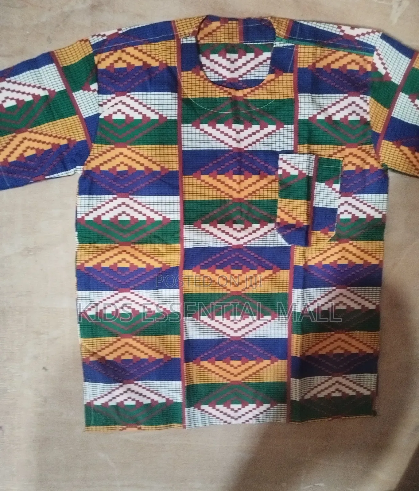 Short Sleeve African Shirt For Ages7 To 10 Years