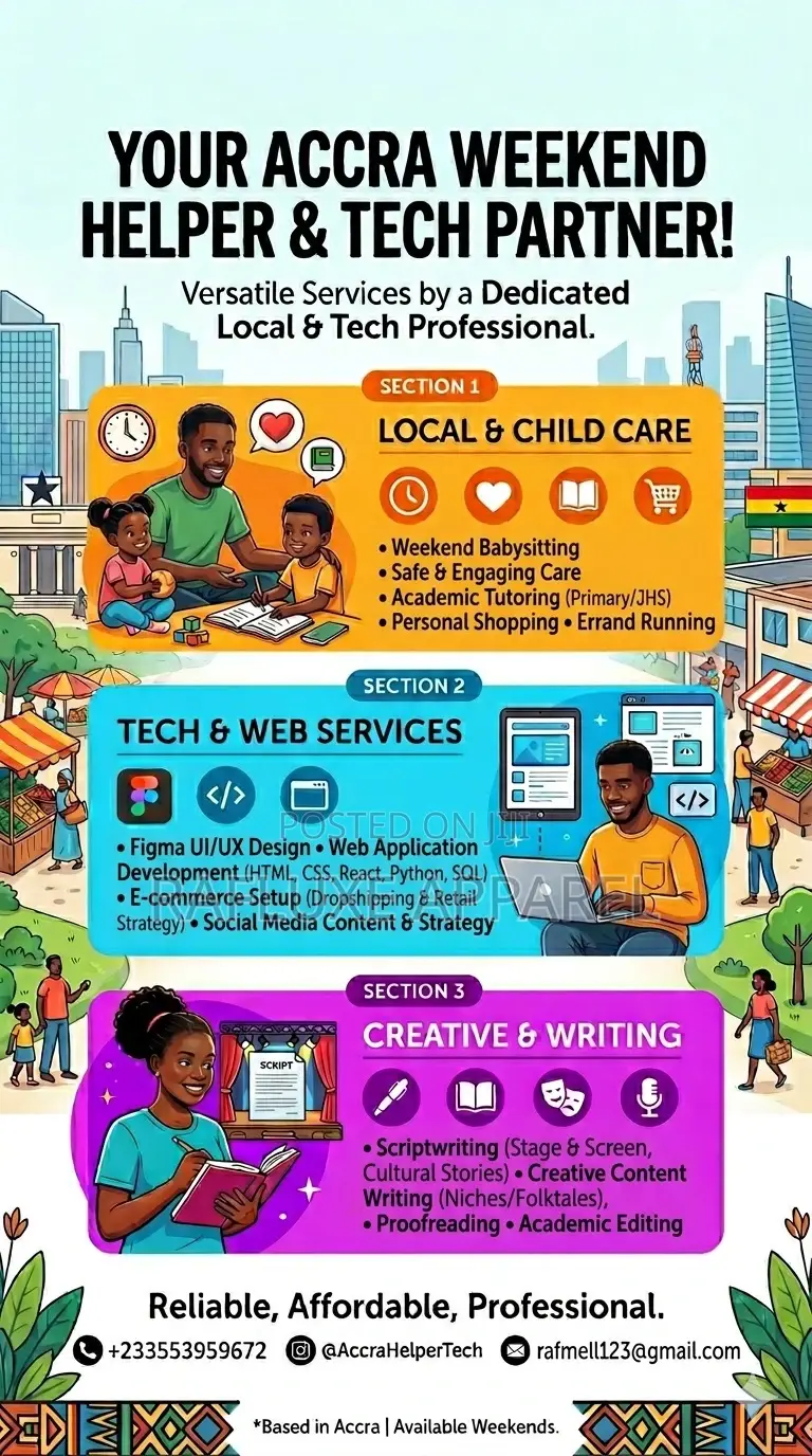 Professional Weekend Services – Tech, Child Care Writing