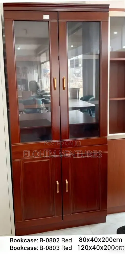 Two Door Brown Bookshelf