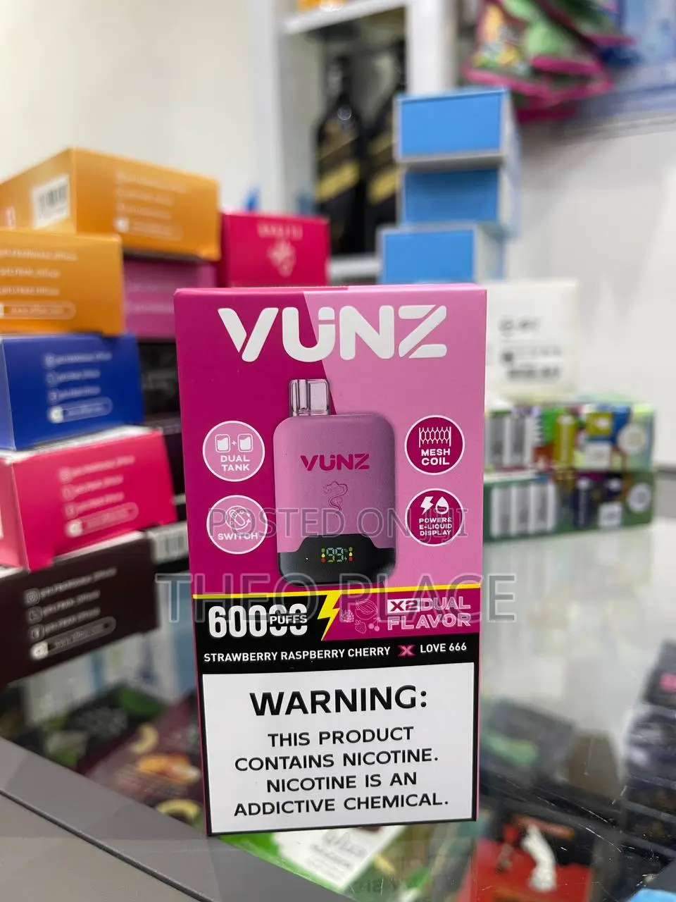 Yunz 60000 Puffs Disposable Vape – Dual Flavor (Strawberry Raspberry )