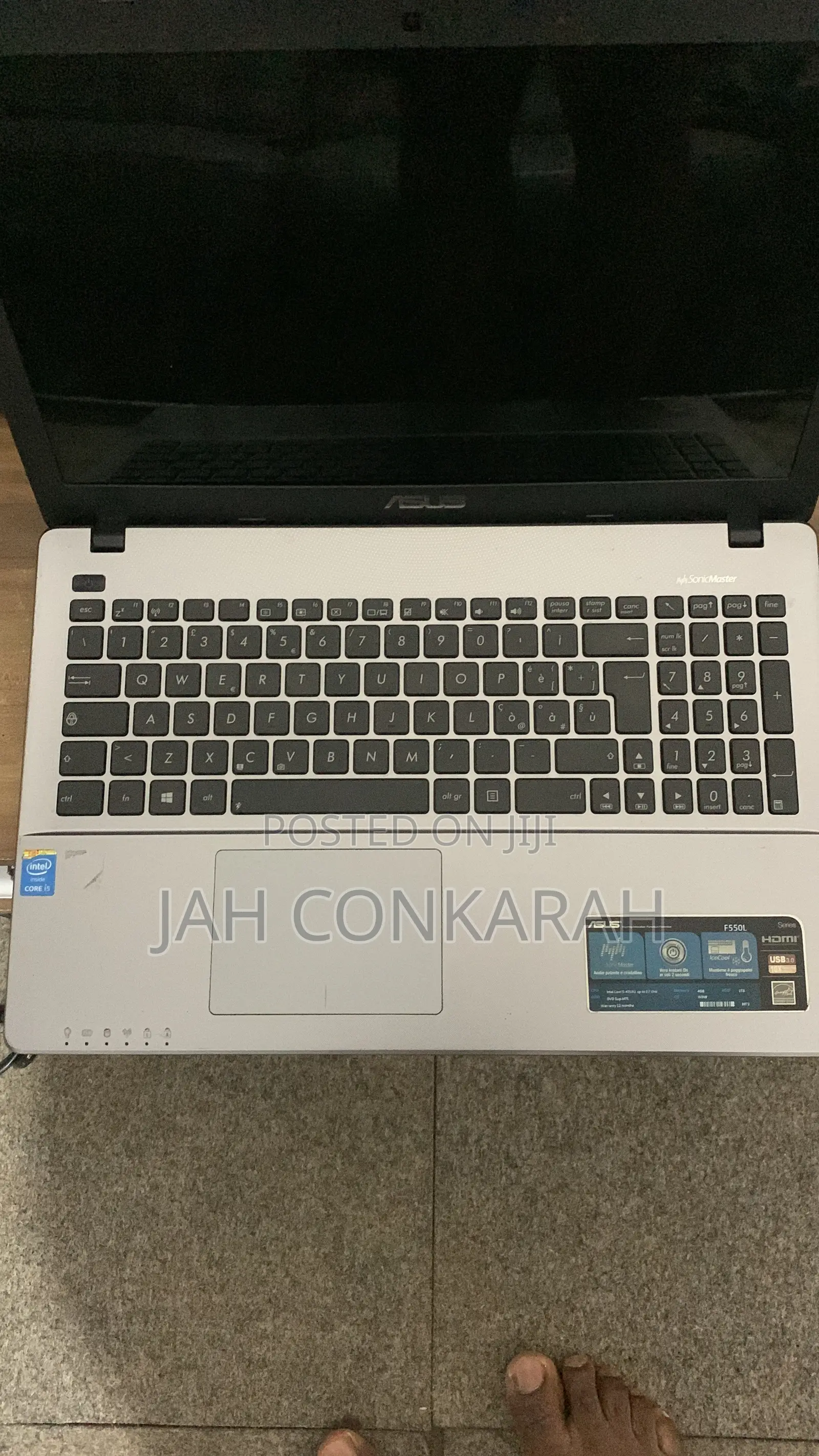 Laptop Asus F550CC 8GB Intel Core i5 HDD 500GB