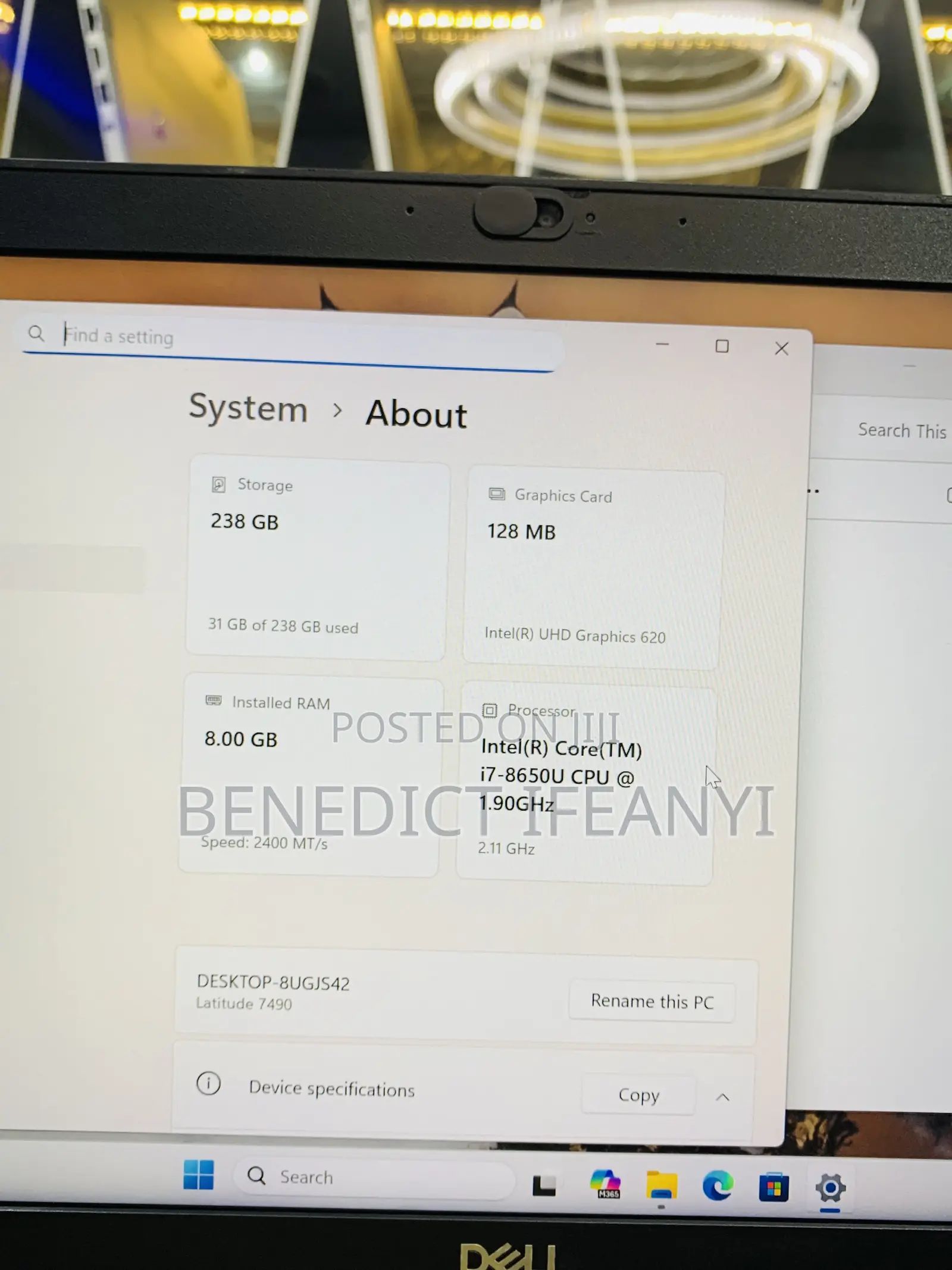 Laptop Dell Latitude 7490 8GB Intel Core i7 SSD 256GB