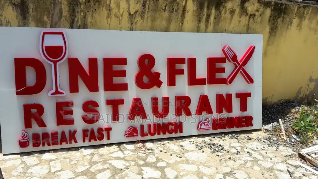 3d Signs Billboards, Banners, Stickers and Neon Lights Work