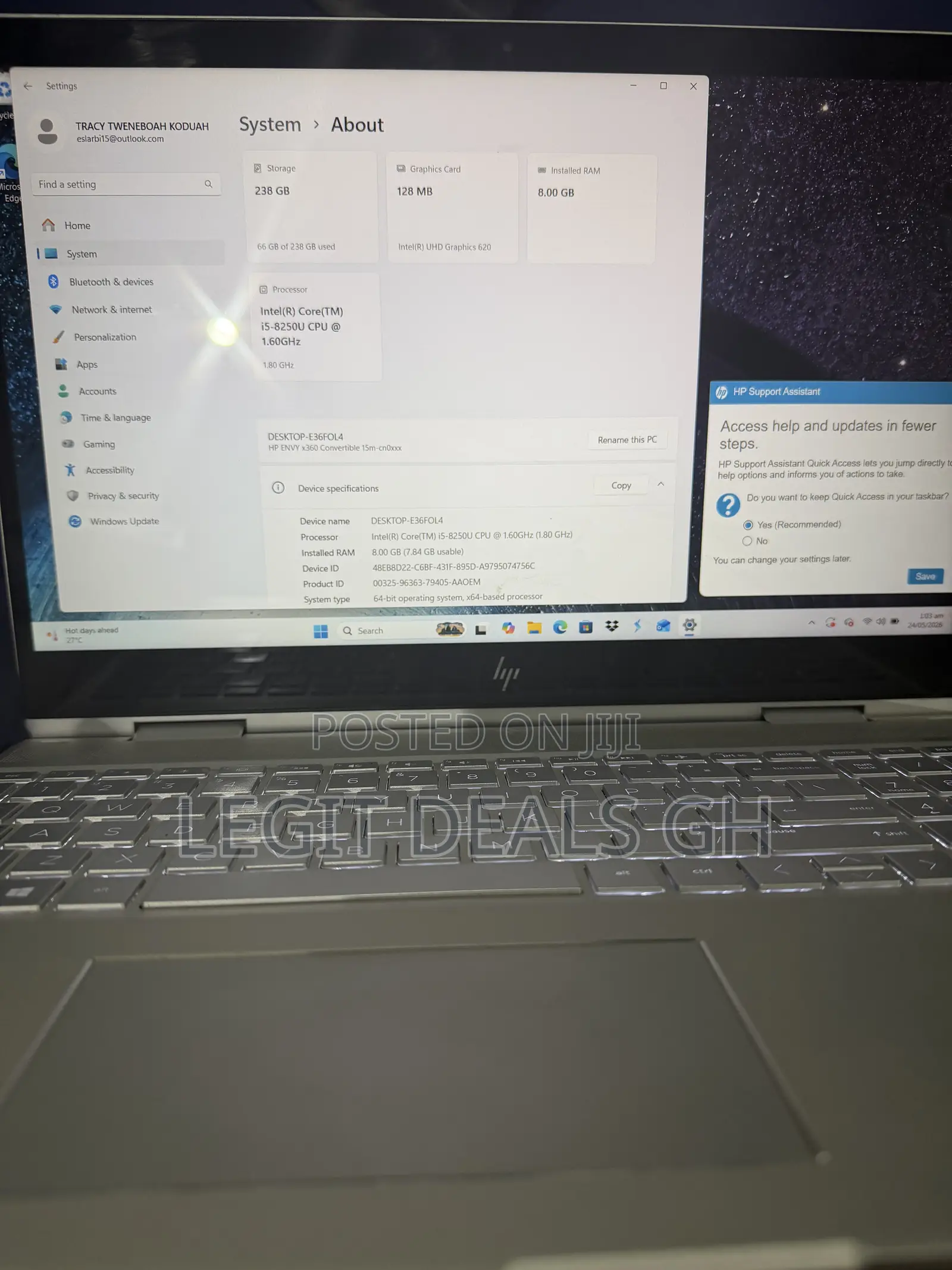 Laptop HP Envy 15 8GB Intel Core i5 SSD 256GB
