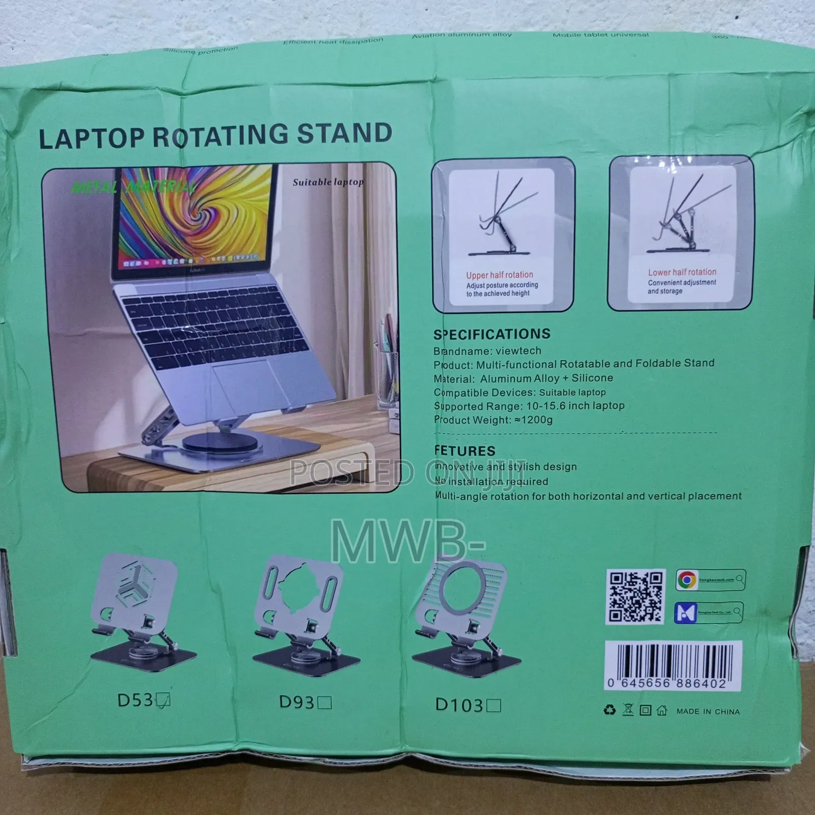 Laptop Metallic Rotation Adjustable Stand