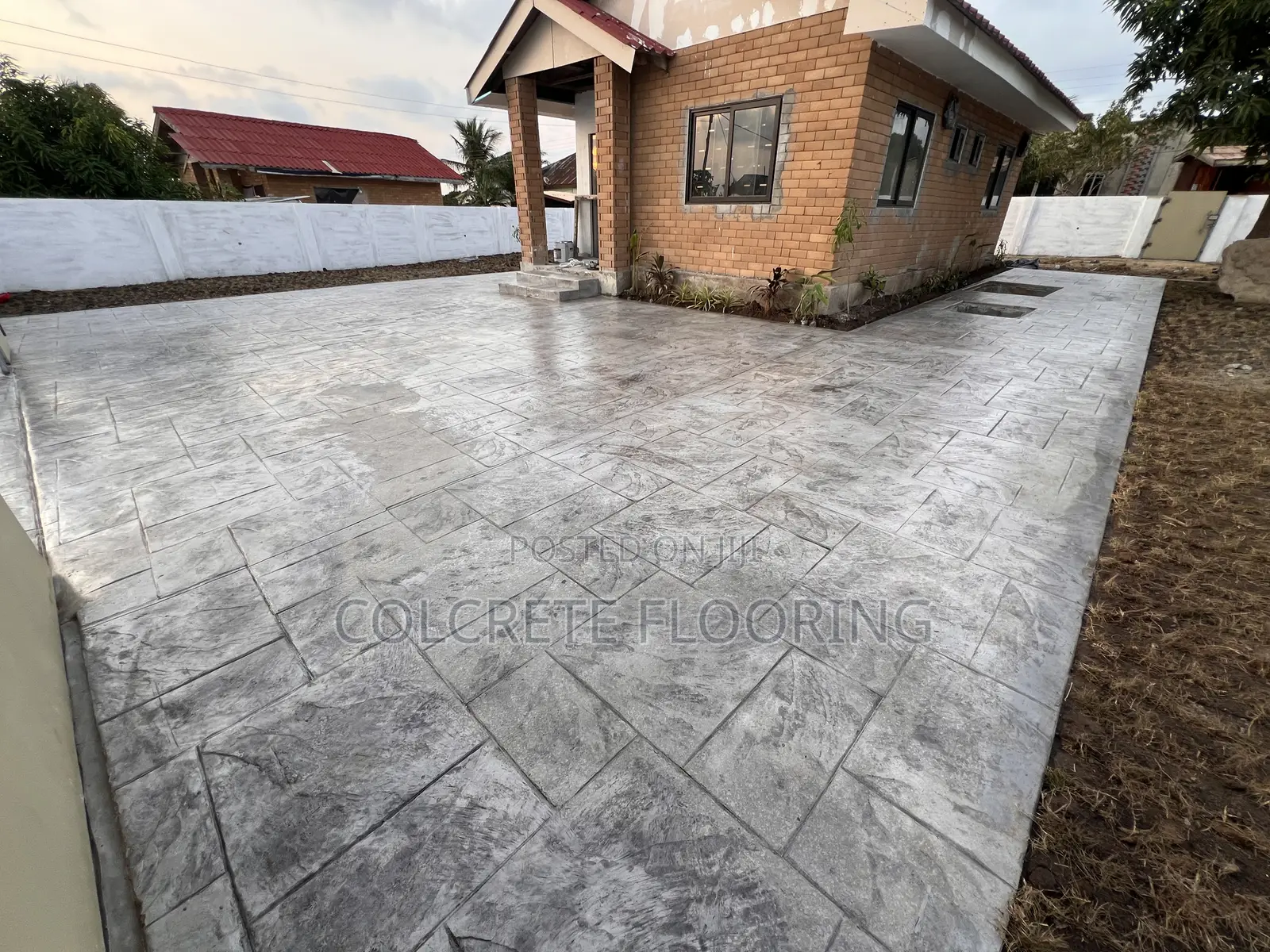 Ashlar Slate Concrete Floor #011