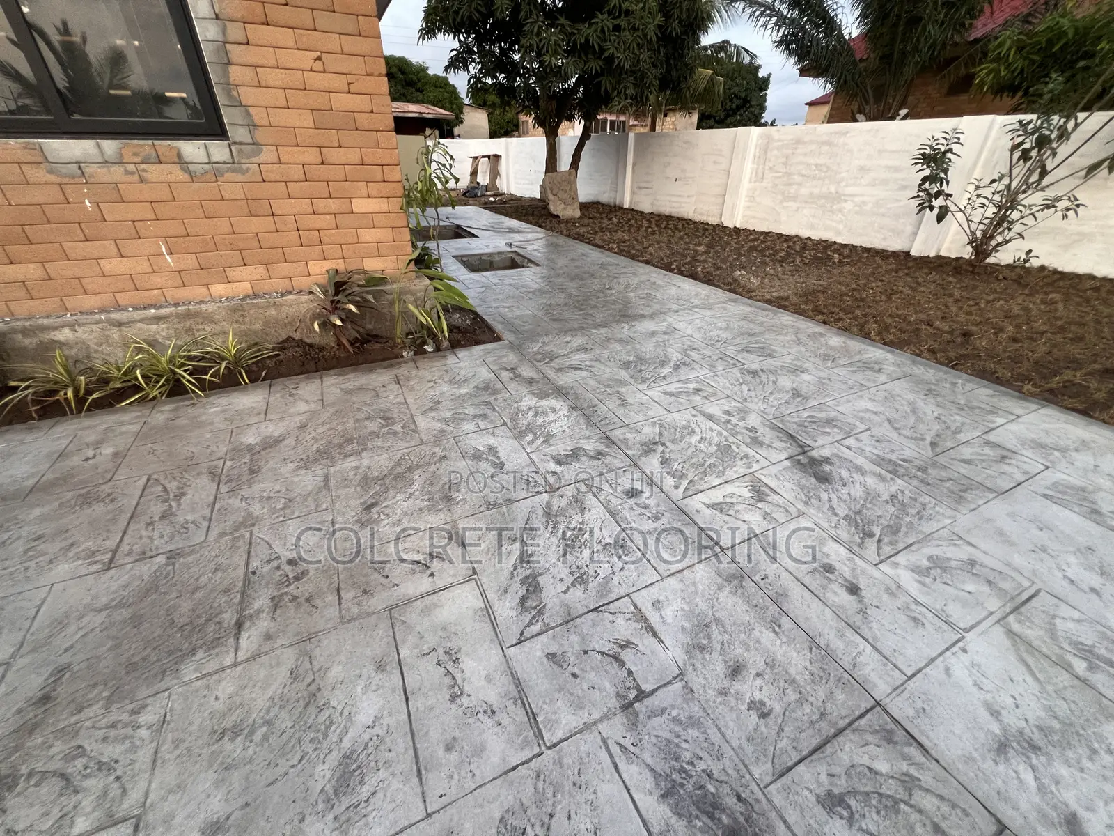 Ashlar Slate Concrete Floor #011