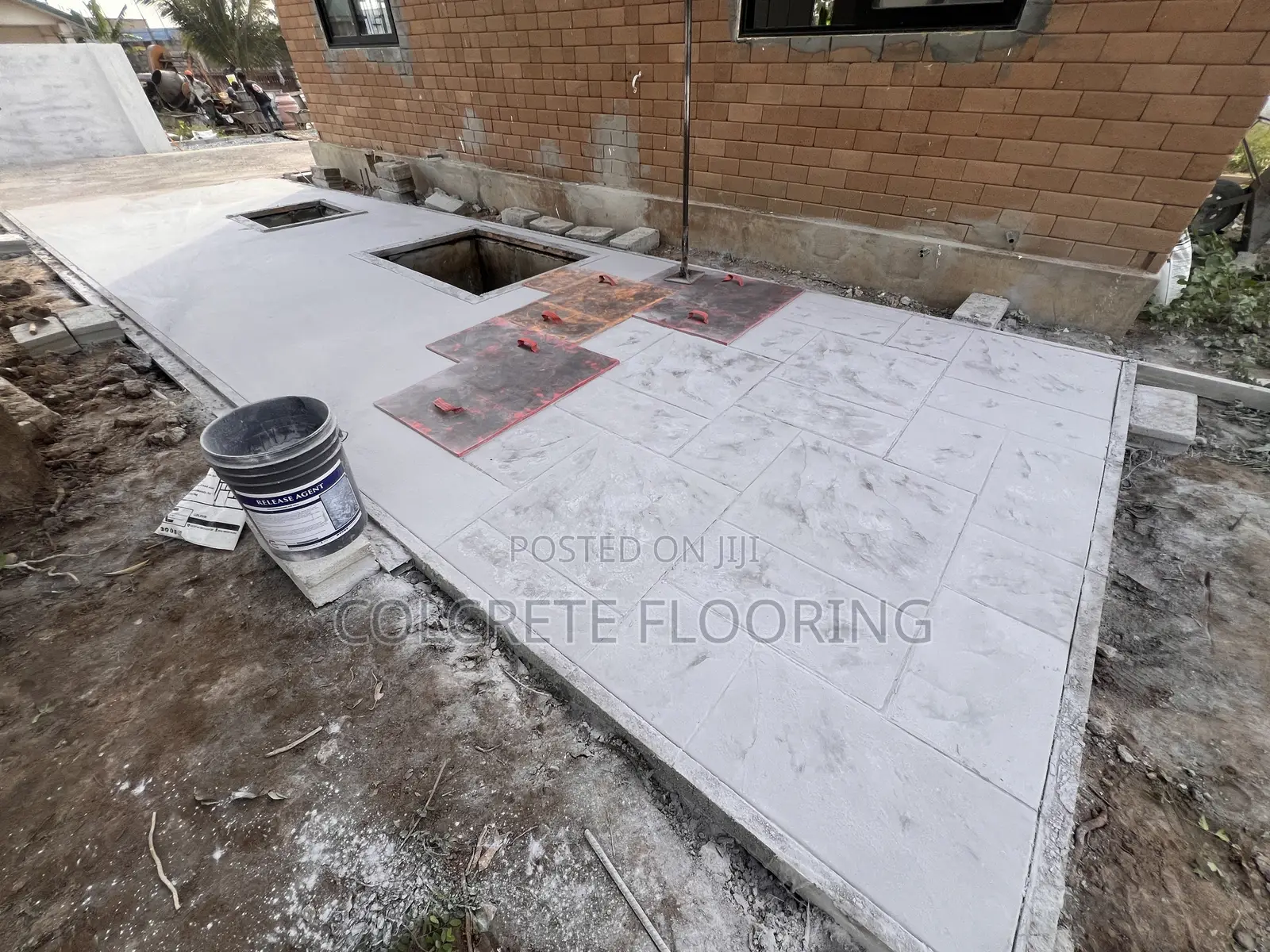 Ashlar Slate Concrete Floor #011
