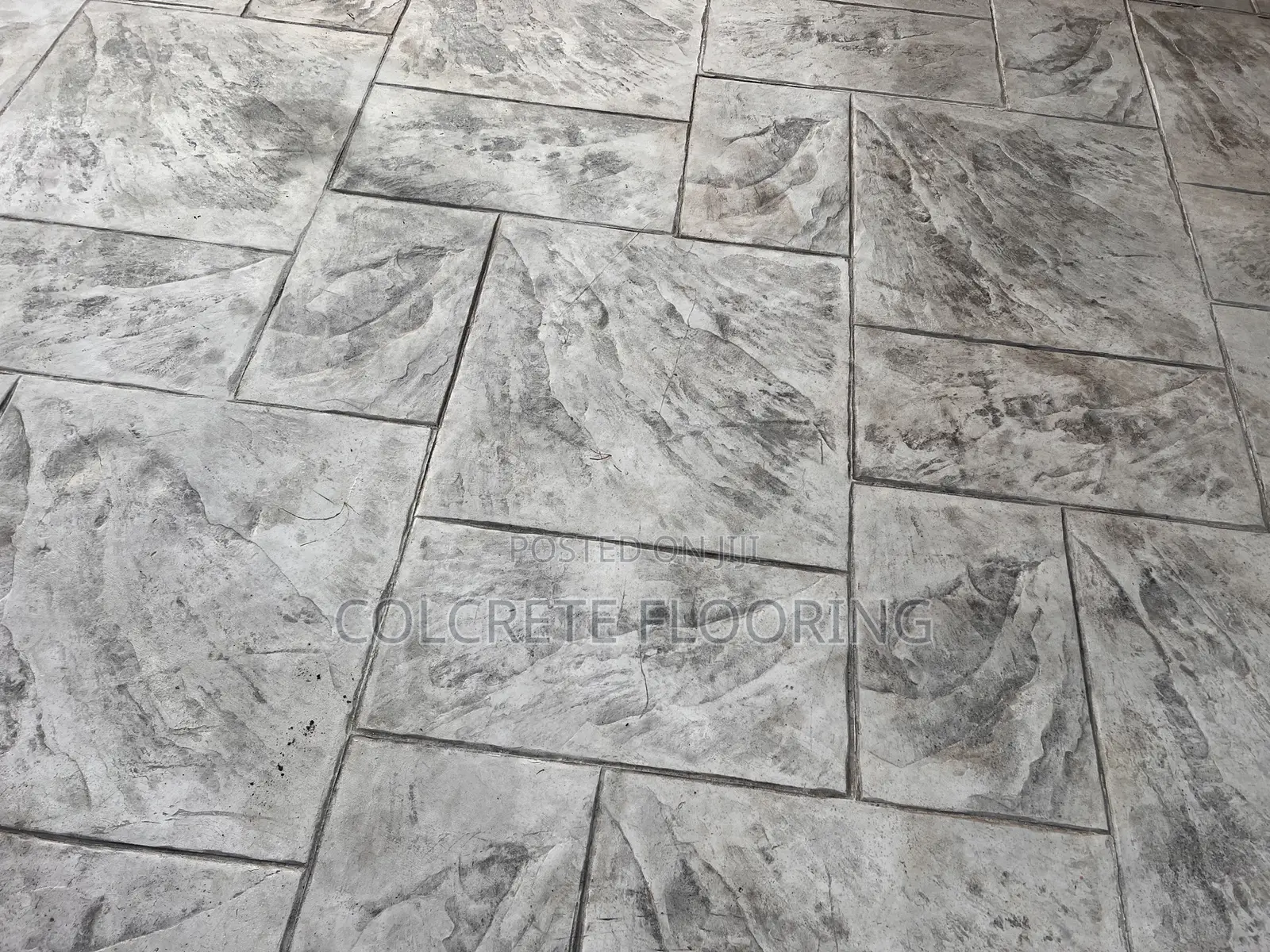 Ashlar Slate Concrete Floor #011