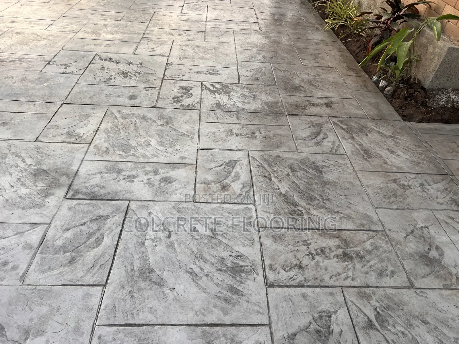 Ashlar Slate Concrete Floor #011