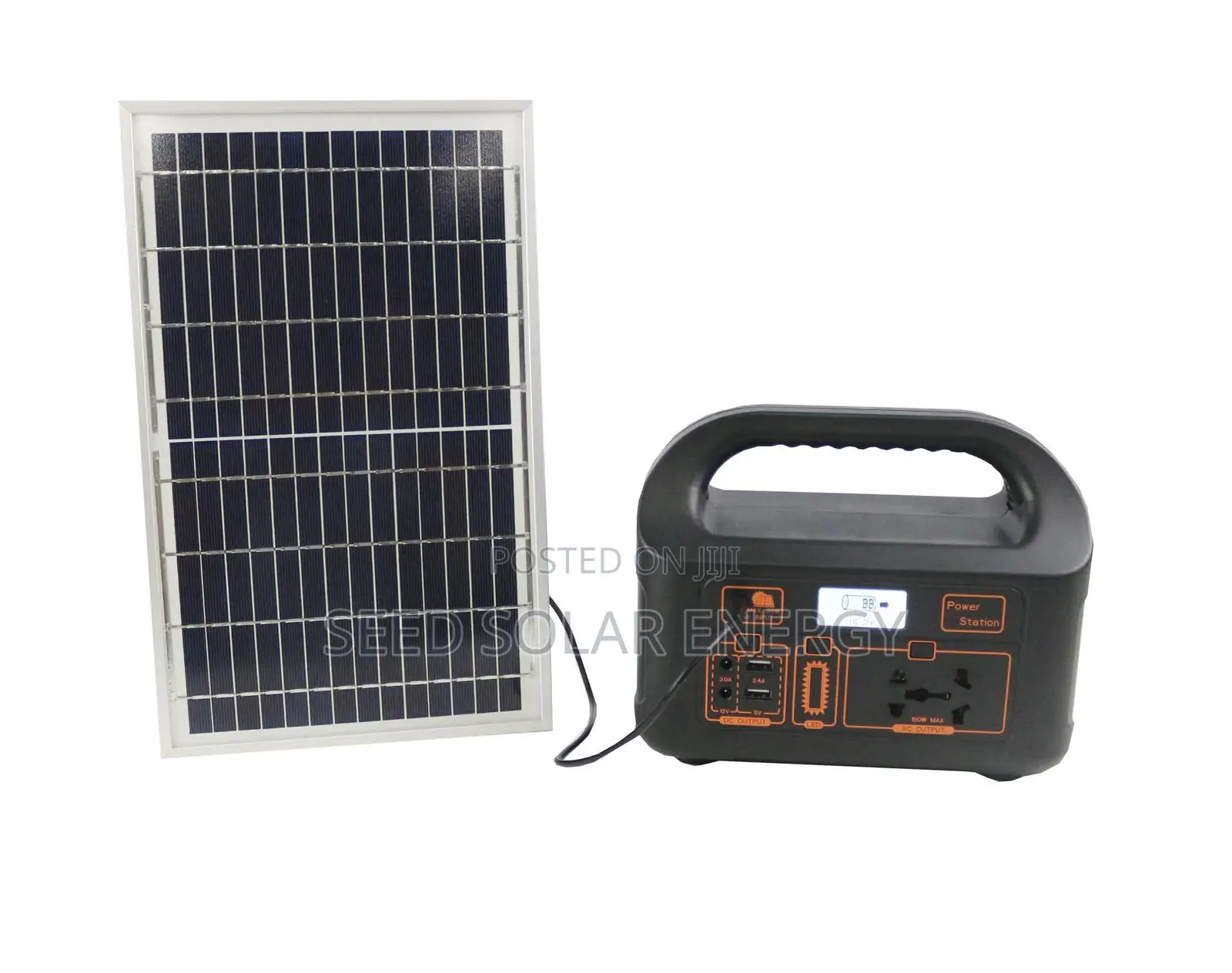 150 Watt Solar Power Station With Solar Panels and Light Bulbs