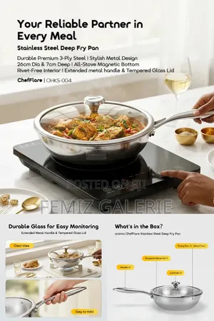 Oraimo Chefflare Durable Premium Stainless Steel Deep Fry Pan