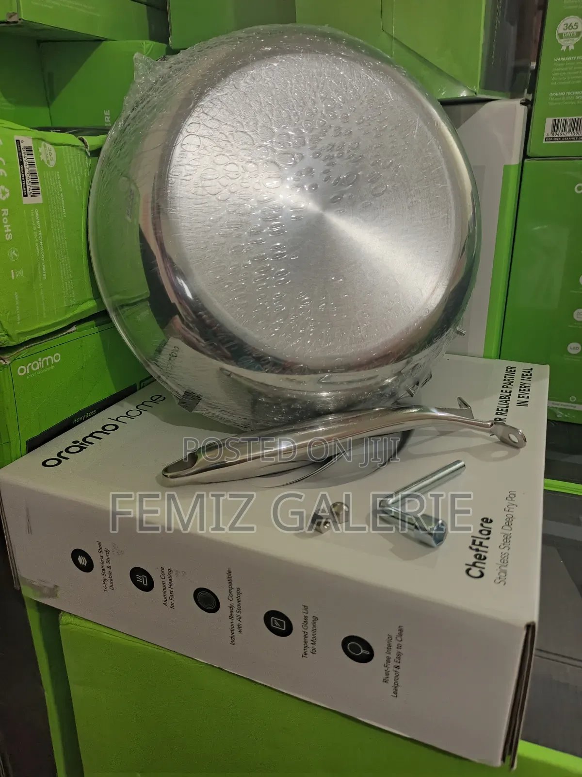 Oraimo Chefflare Durable Premium Stainless Steel Deep Fry Pan