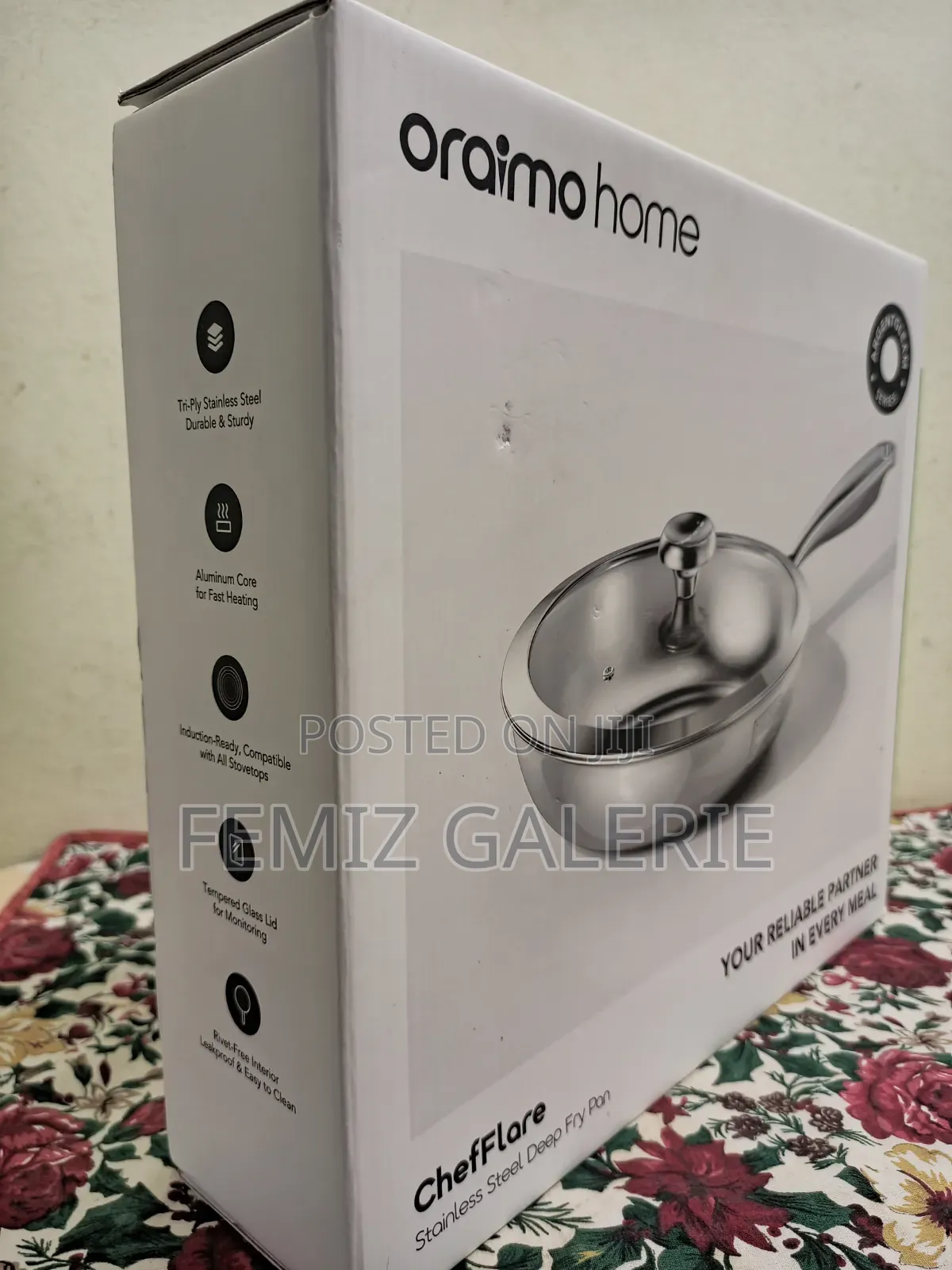 Oraimo Chefflare Durable Premium Stainless Steel Deep Fry Pan