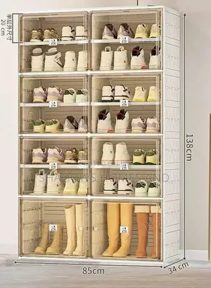 Foldable Shoe Rack/Transparent Door