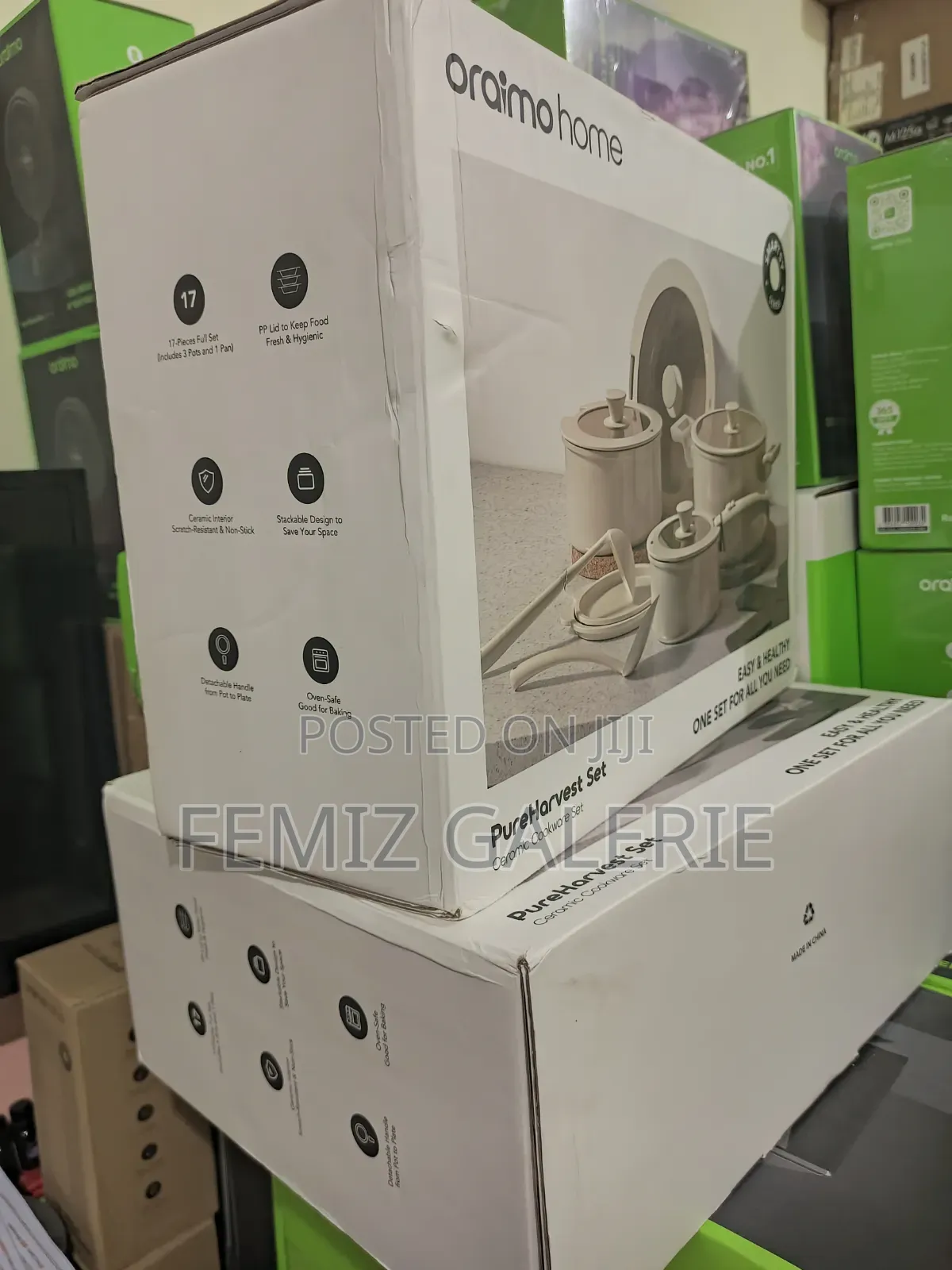 Oraimo Pureharvest Set Versatile Convenient Ceramic Cookware Set-17pcs