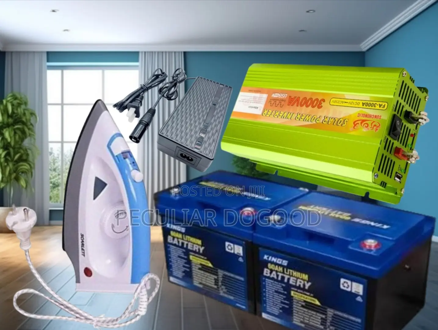 Bye to Dumsor 24v 3,000watts Inverter 120ah Lithium Gen + Iron