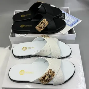 Versace White Slippers