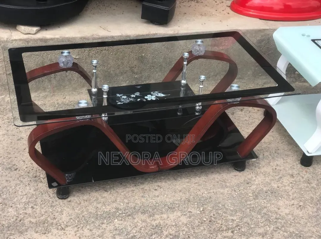 Modern Round Center Table Durable Glass Top Furniture