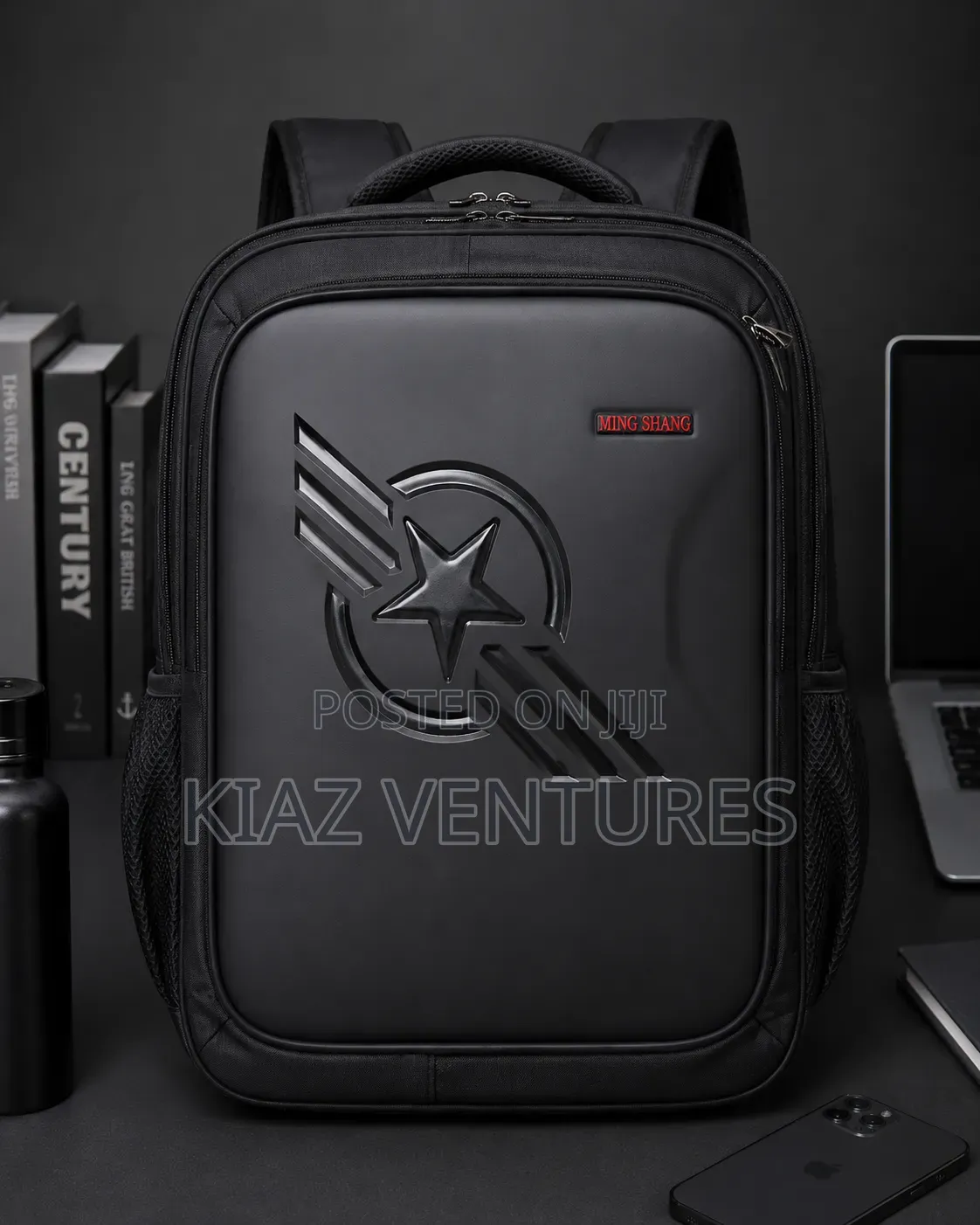 Ming Shang Waterproof Quality Backpack-Black