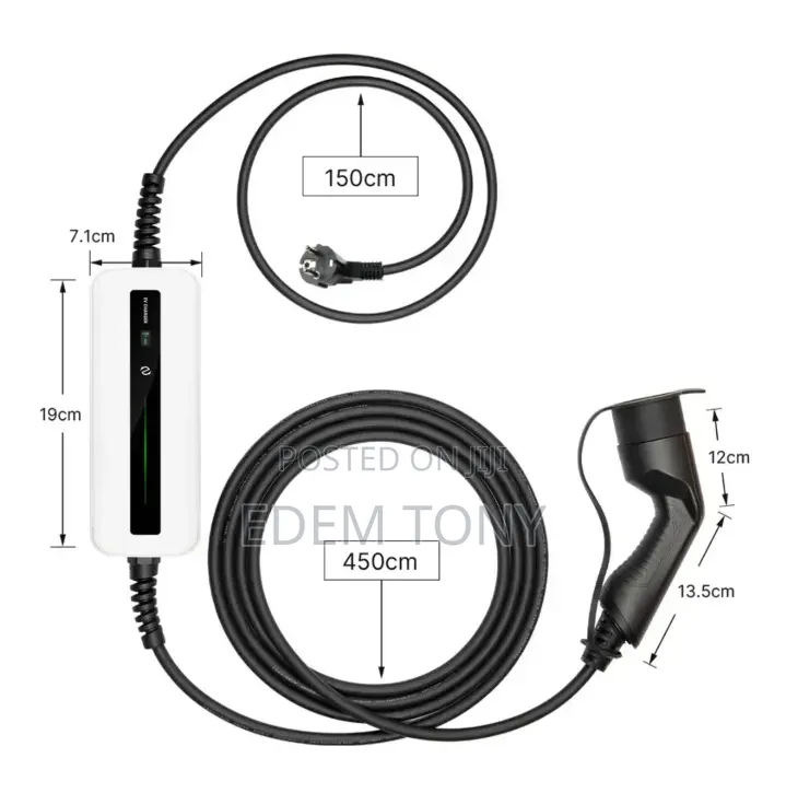 Portable Ev Charger. Electric Car Charger Cee Plug Type 2