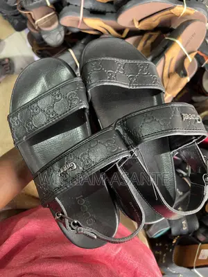 Unisex Black Gucci Sandals