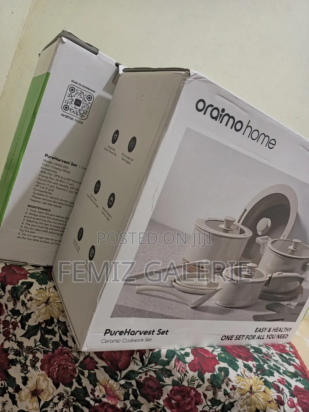 Oraimo Pureharvest Set Versatile Convenient Ceramic Cookware Set-17pcs