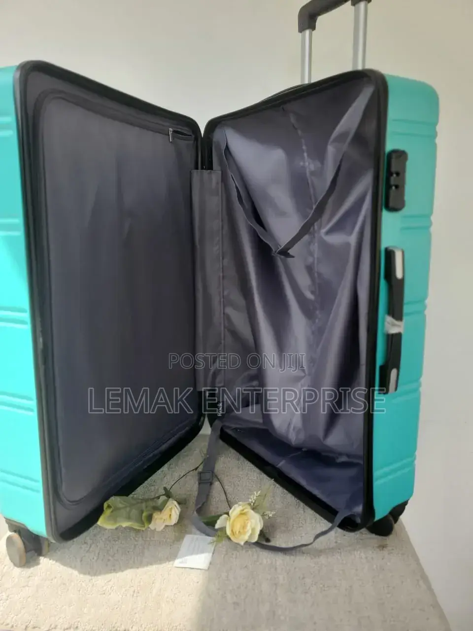 Rock Lisbon 8 Wheel Hard Turquoise Cabin Traveling Suitcase