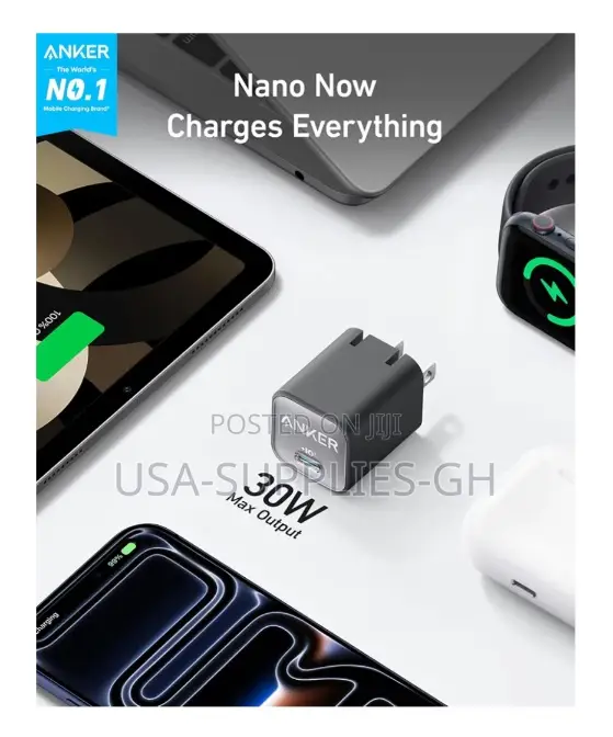 Anker 511 (30w, Nano 3) Fast Phone Charger, Usb C, 6ft Cable From Usa